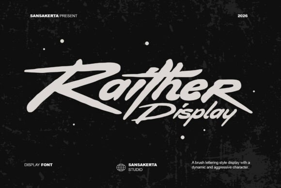 Raither Display: A Bold Brush Lettering Font for Dynamic Design